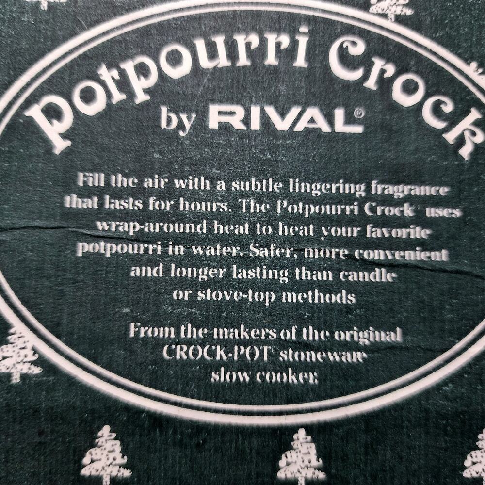 Rival Potpourri Crock Winter Wonderland Christmas Tree Spongeware Style & Box - Picture 12 of 13